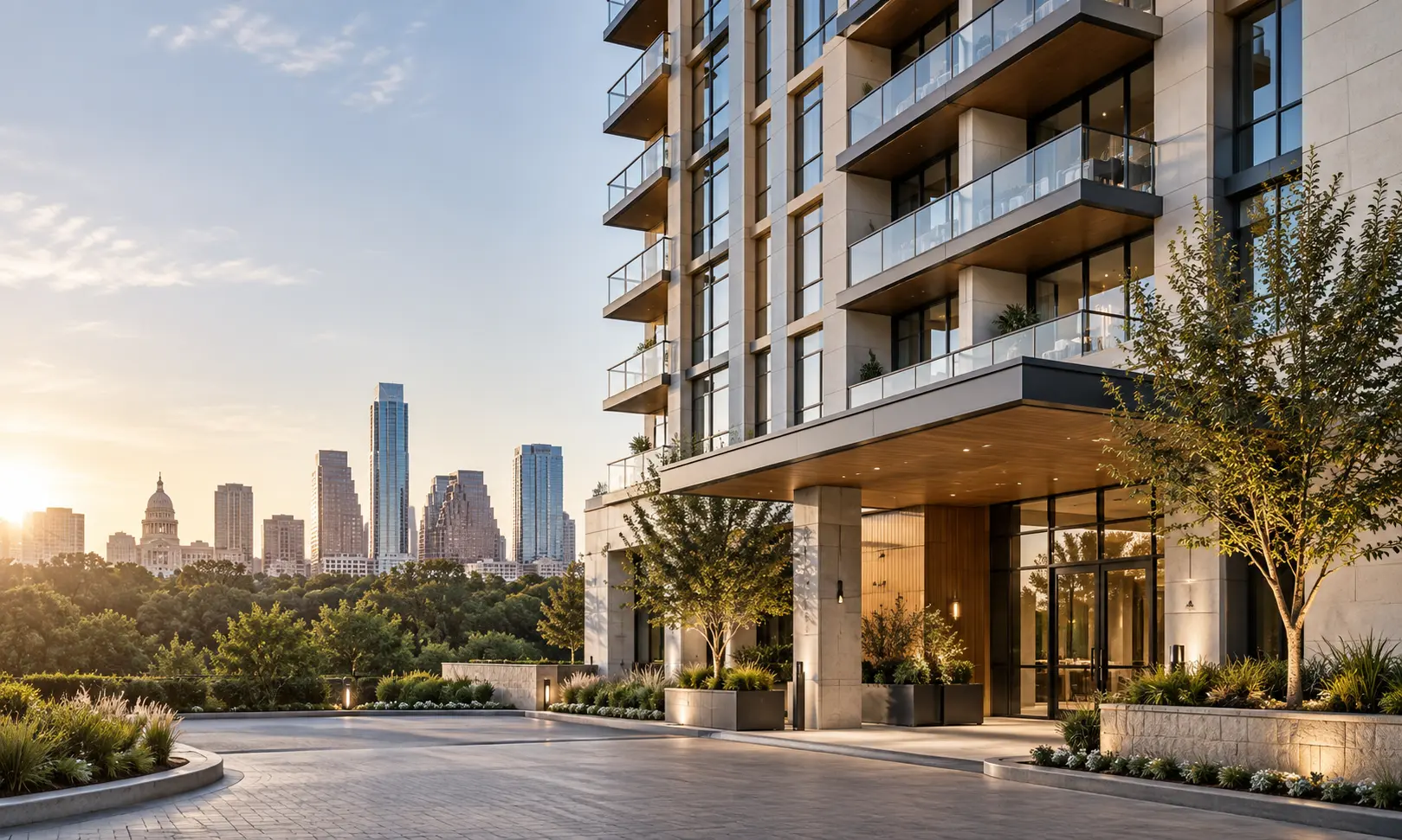 Texas condo building on a clear day